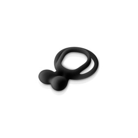 Double cockring noir avec stimulateur de clitoris 